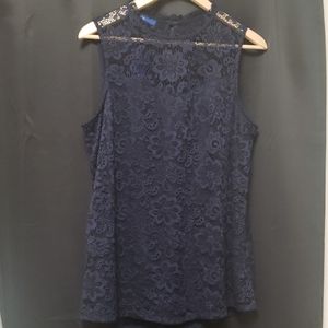 Apt. 9 Blue lace tunic tank top
